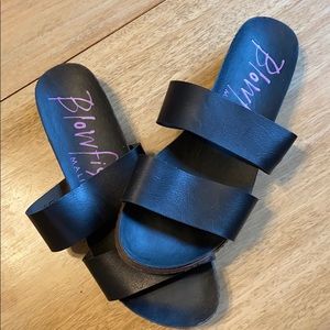 Blowfish Malibu Black Sandals Sz8.5